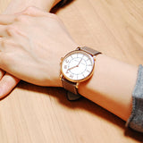 Marc Jacobs Roxy White Dial Cement Brown Leather Strap Watch for Women - MJ1533 Authentic Buy Shop Now
