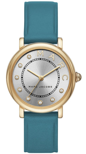 Marc Jacobs Roxy Silver Dial Green Leather Strap Watch for Women - MJ1633 Authentic Buy Shop Now