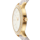 Michael Kors Tibby Analog Silver Dial White Leather Strap Watch for Women - MK1049 Authentic Buy Shop Now