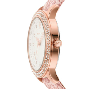 Michael Kors Tibby Silver Dial Pink Leather Strap Watch for Women - MK1050 Authentic Buy Shop Now