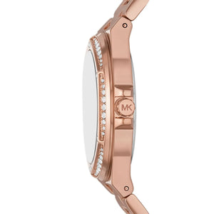 Michael Kors Lennox Three Hand Rose Gold Dial Rose Gold Steel Strap Watch For Women - MK1063 Authentic Buy Shop Now