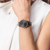 Michael Kors Pyper Black Dial Black Leather Strap Watch For Women - MK2747 Authentic Buy Shop Now