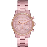 Michael Kors Ritz Chronograph Rose Gold Dial Rose Gold Steel Strap Watch For Women - MK6753 Authentic Buy Shop Now