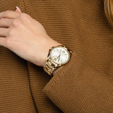 Michael Kors Whitney Three-Hand White Dial Gold Steel Strap Watch For Women - MK6693 Authentic Buy Shop Now