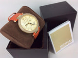 Michael Kors Parker Champagne Dial Orange Leather Strap Watch for Women - MK2279 Authentic Buy Shop Now