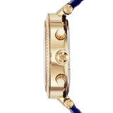 Michael Kors Parker Gold Dial Blue Leather Strap Watch for Women - MK2280 Authentic Buy Shop Now