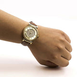 Michael Kors Catlin Champagne Dial Brown Leather Strap Watch for Women - MK2375 Authentic Buy Shop Now