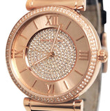 Michael Kors Catlin Rose Gold Crystal Dial Black Leather Strap Watch for Women - MK2376 Authentic Buy Shop Now