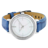 Michael Kors Cinthia Mother of Pearl Dial Blue Leather Strap Watch for Women - MK2661 Authentic Buy Shop Now