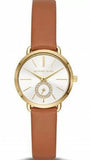Michael Kors Portia Quartz White Dial Brown Leather Strap Watch For Women - MK2734 Authentic Buy Shop Now