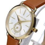 Michael Kors Portia Quartz White Dial Brown Leather Strap Watch For Women - MK2734 Authentic Buy Shop Now