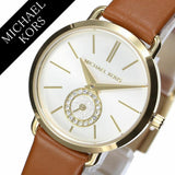 Michael Kors Portia Quartz White Dial Brown Leather Strap Watch For Women - MK2734 Authentic Buy Shop Now