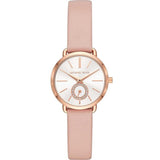 Michael Kors Petite Portia Silver Dial Pink Rubber Strap Watch For Women - MK2735 Authentic Buy Shop Now