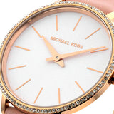 Michael Kors Pyper Analog White Dial Pink Leather Strap Watch For Women - MK2803 Authentic Buy Shop Now