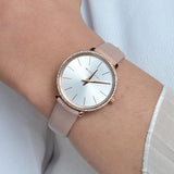 Michael Kors Pyper Analog White Dial Pink Leather Strap Watch For Women - MK2803 Authentic Buy Shop Now
