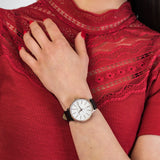 Michael Kors Pyper Quartz White Dial Black Leather Strap Watch For Women - MK2834 Authentic Buy Shop Now