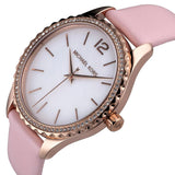Michael Kors Layton Three-Hand White Dial Pink Leather Strap Watch for Women - MK2909 Authentic Buy Shop Now