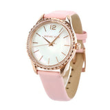 Michael Kors Layton Three-Hand White Dial Pink Leather Strap Watch for Women - MK2909 Authentic Buy Shop Now