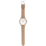 Michael Kors Layton Mother of Pearl White Dial Brown Leather Strap Watch For Women - MK2910 Authentic Buy Shop Now