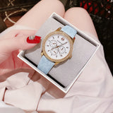 Michael Kors Tibby Multifunction White Dial Blue Leather Strap Watch For Women - MK2965 Authentic Buy Shop Now