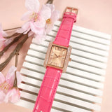 Michael Kors Emery Quartz Diamonds Rose Gold Dial Pink Leather Strap Watch For Women - MK2984 Authentic Buy Shop Now