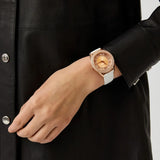 Michael Kors Harlowe Analog Rose Gold Dial White Leather Strap Watch For Women - MK2989 Authentic Buy Shop Now