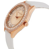Michael Kors Harlowe Analog Rose Gold Dial White Leather Strap Watch For Women - MK2989 Authentic Buy Shop Now