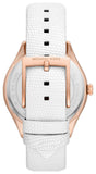 Michael Kors Harlowe Analog Rose Gold Dial White Leather Strap Watch For Women - MK2989 Authentic Buy Shop Now