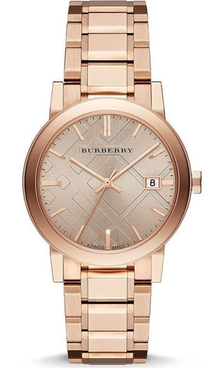 Burberry The City Rose Gold Dial Rose Gold Steel Strap Watch for Women - BU9034 Authentic Buy Shop Now