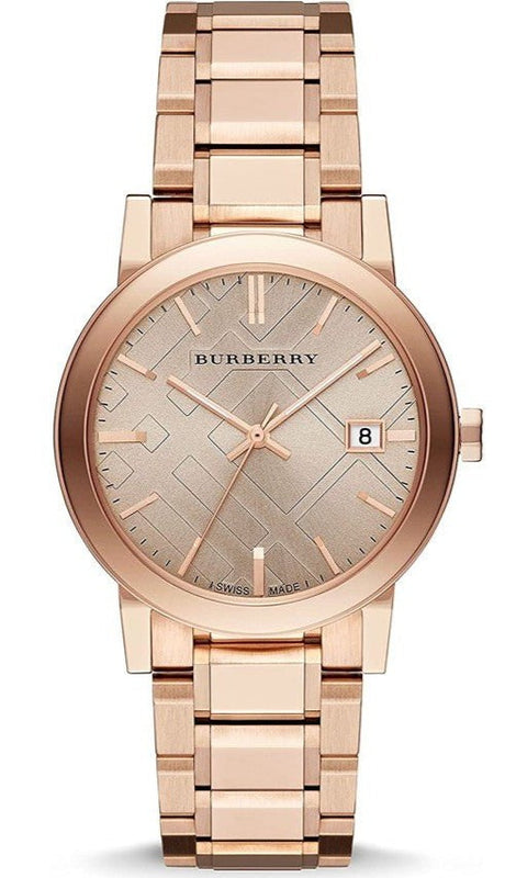 Burberry The City Rose Gold Dial Rose Gold Steel Strap Watch for Women - BU9034 Authentic Buy Shop Now
