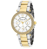 Michael Kors Parker White Dial Two Tone Steel Strap Watch for Women - MK6055 Authentic Buy Shop Now