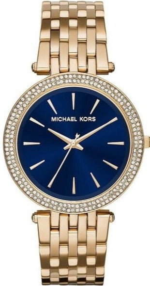 Michael Kors Darci Blue Dial Gold Steel Strap Watch for Women - MK3406 Authentic Buy Shop Now