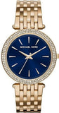Michael Kors Darci Blue Dial Gold Steel Strap Watch for Women - MK3406 Authentic Buy Shop Now