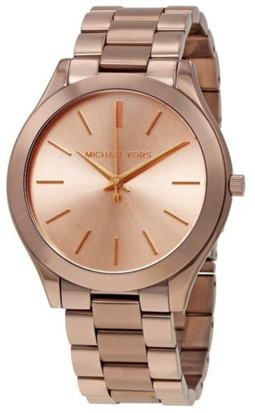 Michael Kors Runway Quartz Brown Dial Brown Steel Strap Watch For Women - MK3418 Authentic Buy Shop Now