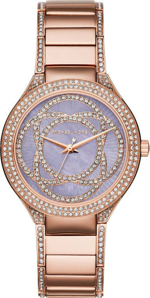 Michael Kors Kerry Purple Dial Rose Gold Stainless Steel Strap Watch for Women - MK3482 Authentic Buy Shop Now