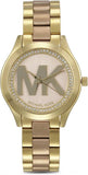 Michael Kors Mini Slim Runway Rose Gold Dial Two Tone Steel Strap Watch for Women - MK3650 Authentic Buy Shop Now