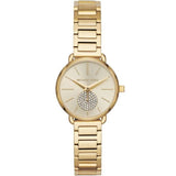 Michael Kors Portia Quartz Gold Dial Gold Steel Strap Watch For Women - MK3838 Authentic Buy Shop Now