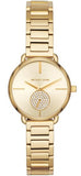 Michael Kors Portia Quartz Gold Dial Gold Steel Strap Watch For Women - MK3838 Authentic Buy Shop Now