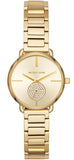 Michael Kors Portia Quartz Gold Dial Gold Steel Strap Watch For Women - MK3838 Authentic Buy Shop Now