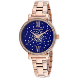 Michael Kors Sofie Analog Quartz Blue Dial Rose Gold Steel Strap Watch For Women - MK3971 Authentic Buy Shop Now