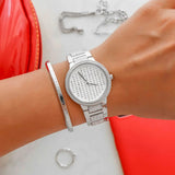 Michael Kors Gabbi Quartz Crystals Silver Dial Silver Steel Strap Watch For Women - MK3984 Authentic Buy Shop Now