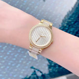 Michael Kors Gabbi Crystals Gold Dial Gold Steel Strap Watch For Women - MK3985 Authentic Buy Shop Now