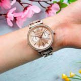 Michael Kors Sofie Quartz Rose Gold Dial Rose Gold Steel Strap Watch For Women - MK4354 Authentic Buy Shop Now