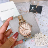 Michael Kors Sofie Quartz Rose Gold Dial Rose Gold Steel Strap Watch For Women - MK4354 Authentic Buy Shop Now
