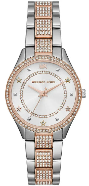 Michael Kors Lauryn Quartz White Dial Two Tone Steel Strap Watch For Women - MK4388 Authentic Buy Shop Now