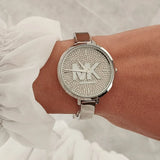 Michael Kors Charley Quartz Crystals Silver Dial Silver Steel Strap Watch For Women - MK4432 Authentic Buy Shop Now