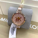 Michael Kors Charley Quartz Crystals Rose Gold Dial Rose Gold Steel Strap Watch For Women - MK4433 Authentic Buy Shop Now