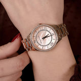 Michael Kors Lexington Three Hand White Dial Gold Steel Strap Watch For Women - MK4492 Authentic Buy Shop Now