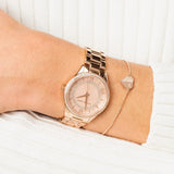 Michael Kors Lauryn Mother of Pearl Dial Rose Gold Dial Rose Gold Steel Strap Watch For Women - MK4491 Authentic Buy Shop Now