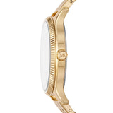 Michael Kors Lexington Three Hand White Dial Gold Steel Strap Watch For Women - MK4492 Authentic Buy Shop Now